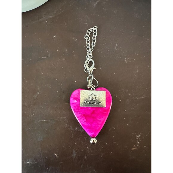 Handmade Coffee Travel Mug Charms Drink Cup Accessories Gift Magenta Heart - Picture 1 of 2